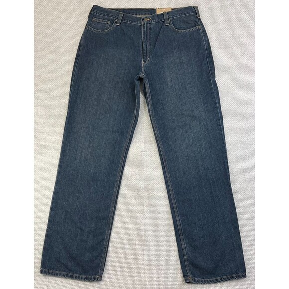 NEW Carhartt Jeans Men’s 40x34 Relaxed Fit Straight Workwear Blue Holter 101483 - Picture 3 of 10
